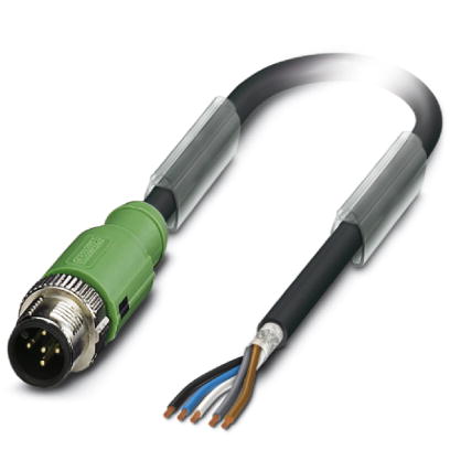 Phoenix Contact M12 Cordset; SAC-5P-10.0-PUR/M12FS SH; Female Straight; 5-Pin; 5-Wire; Shielded 10m PUR Cable